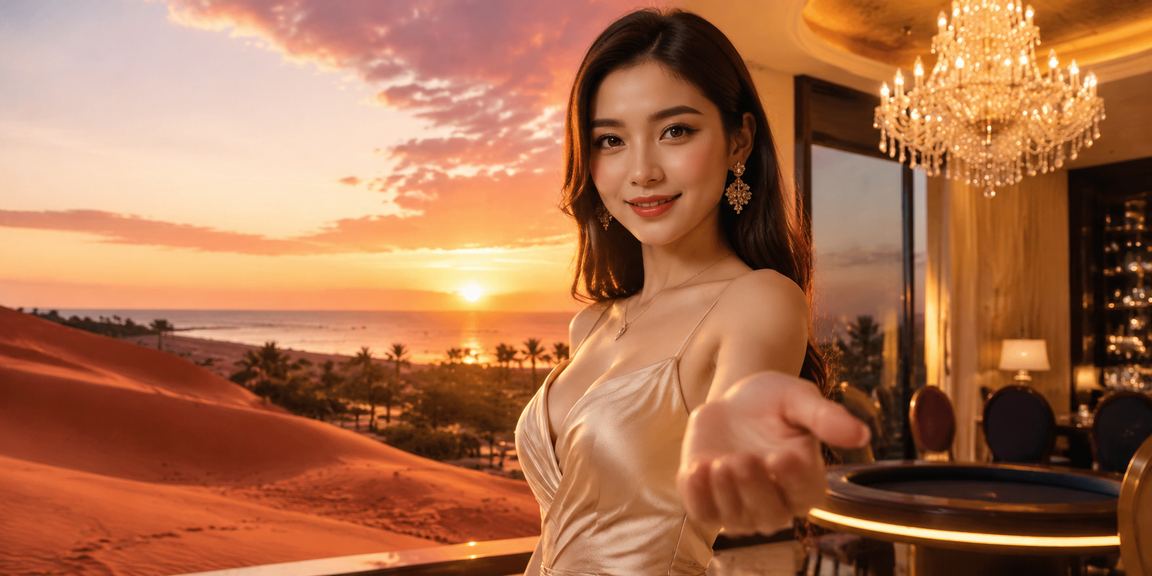 Không khí lễ hội trò chơi thẻ bài ven biển Mũi Né với ánh đèn đêm rực rỡ